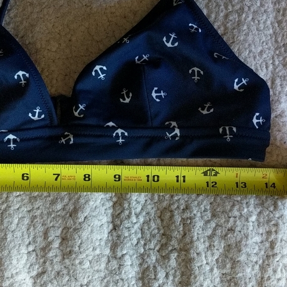 J. CREW Triangle bikini top blue w/ anchors S/M - Picture 5 of 6